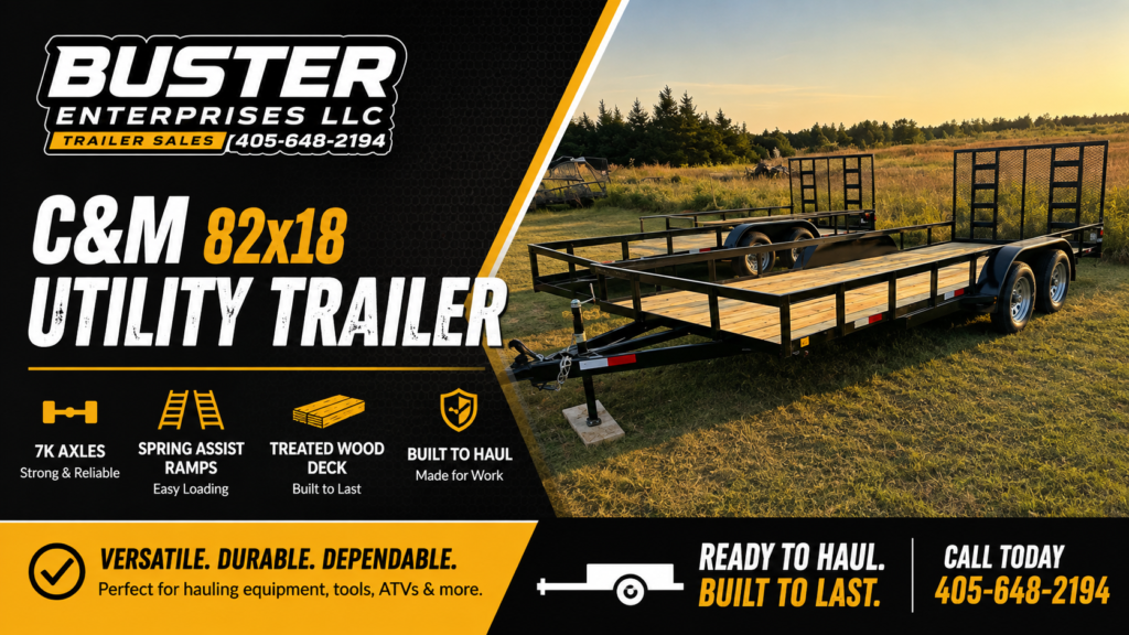 C&M 82x18 utility trailer