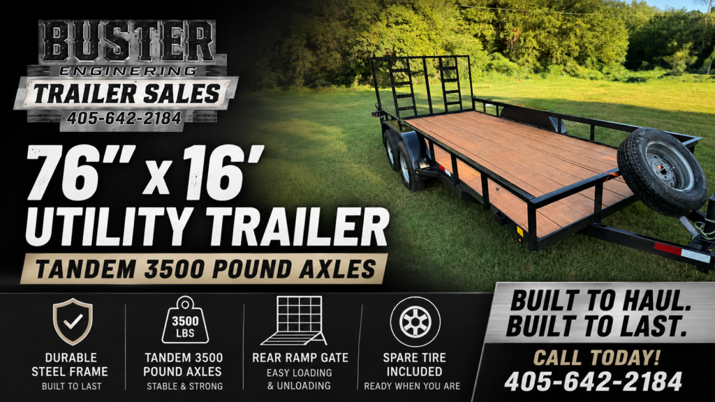 C&M 76×16 utility trailer